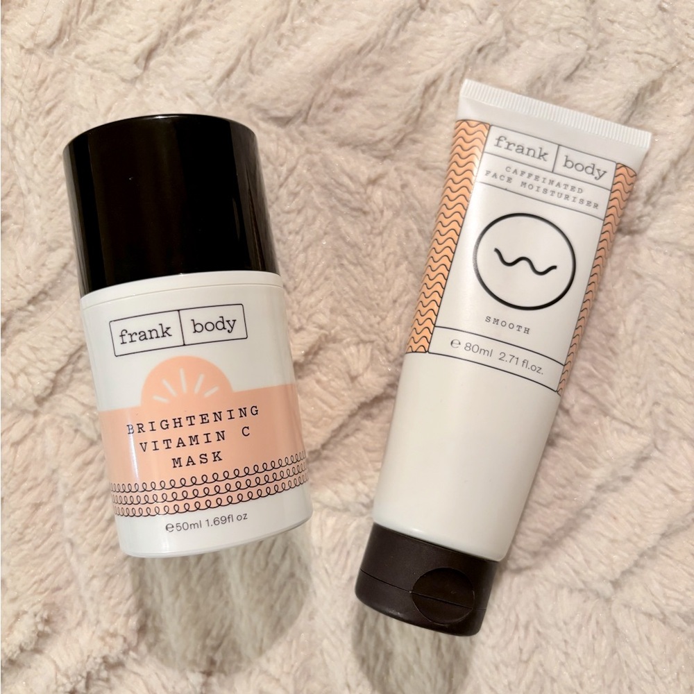 FRANK BODY | BRIGHTENING VITAMIN C MASK & CAFFEINATED FACE MOISTURIZER